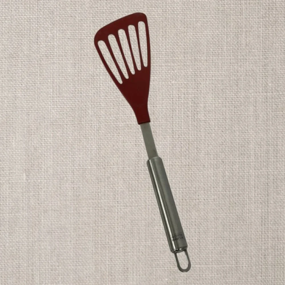 Kuhn Rikon Slotted Angle Turner Fish Flipper Spatula Swiss Made Stainless Red